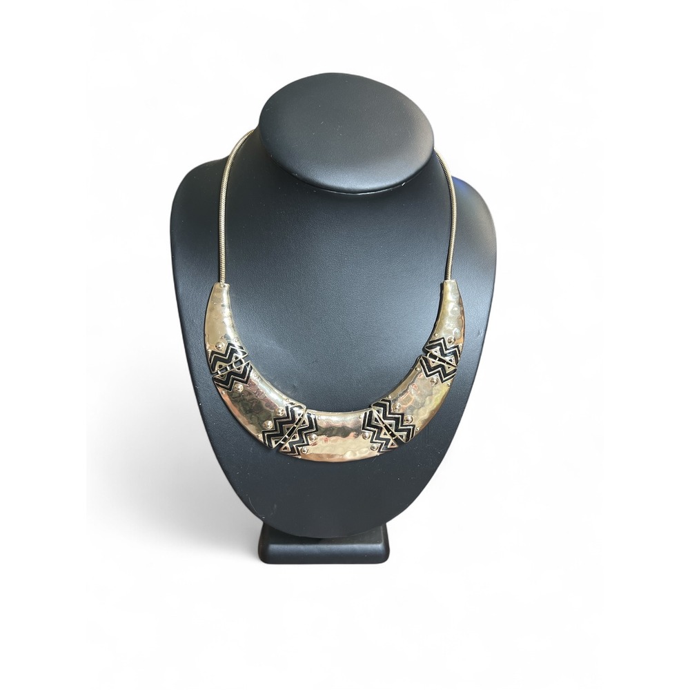 Gold Tone Aztec‎ Bib Collar Adjustable Necklace Adjustable